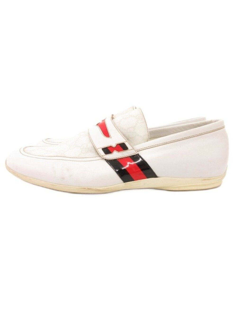 Gucci Coin Loafer Slip on Sherry Line Leather 42 White - Picture 3 of 6